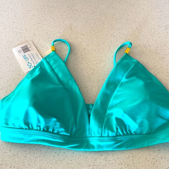 Cabana Life Sun UV Protection Aqua Bikini Top XL NWT 50+ Gold Padded - Picture 10 of 12
